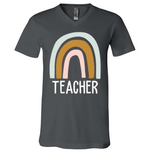 Teacher Rainbow Back To School V-Neck T-Shirt