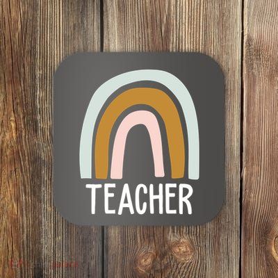 Teacher Rainbow Back To School Coaster