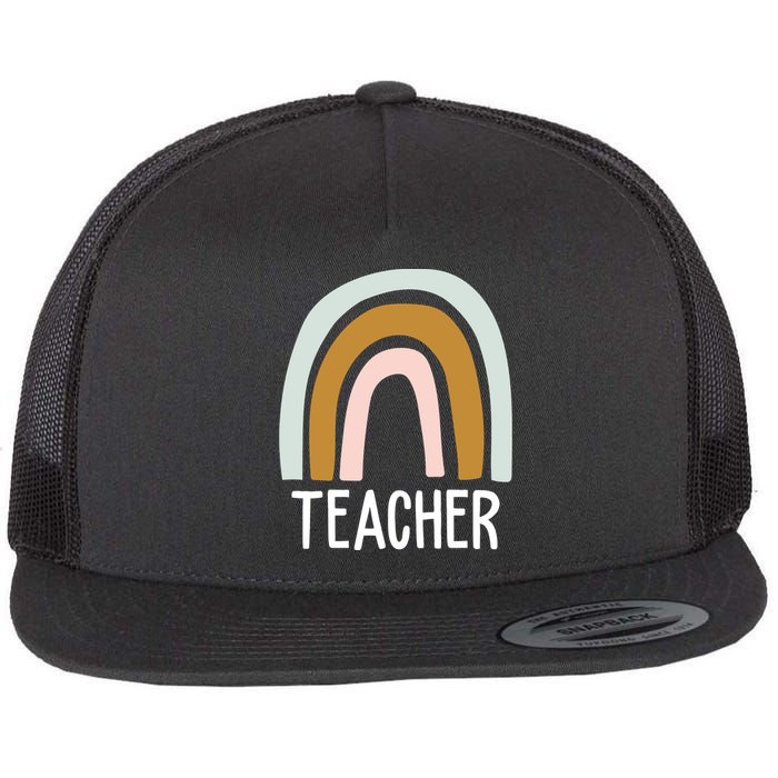 Teacher Rainbow Back To School Flat Bill Trucker Hat