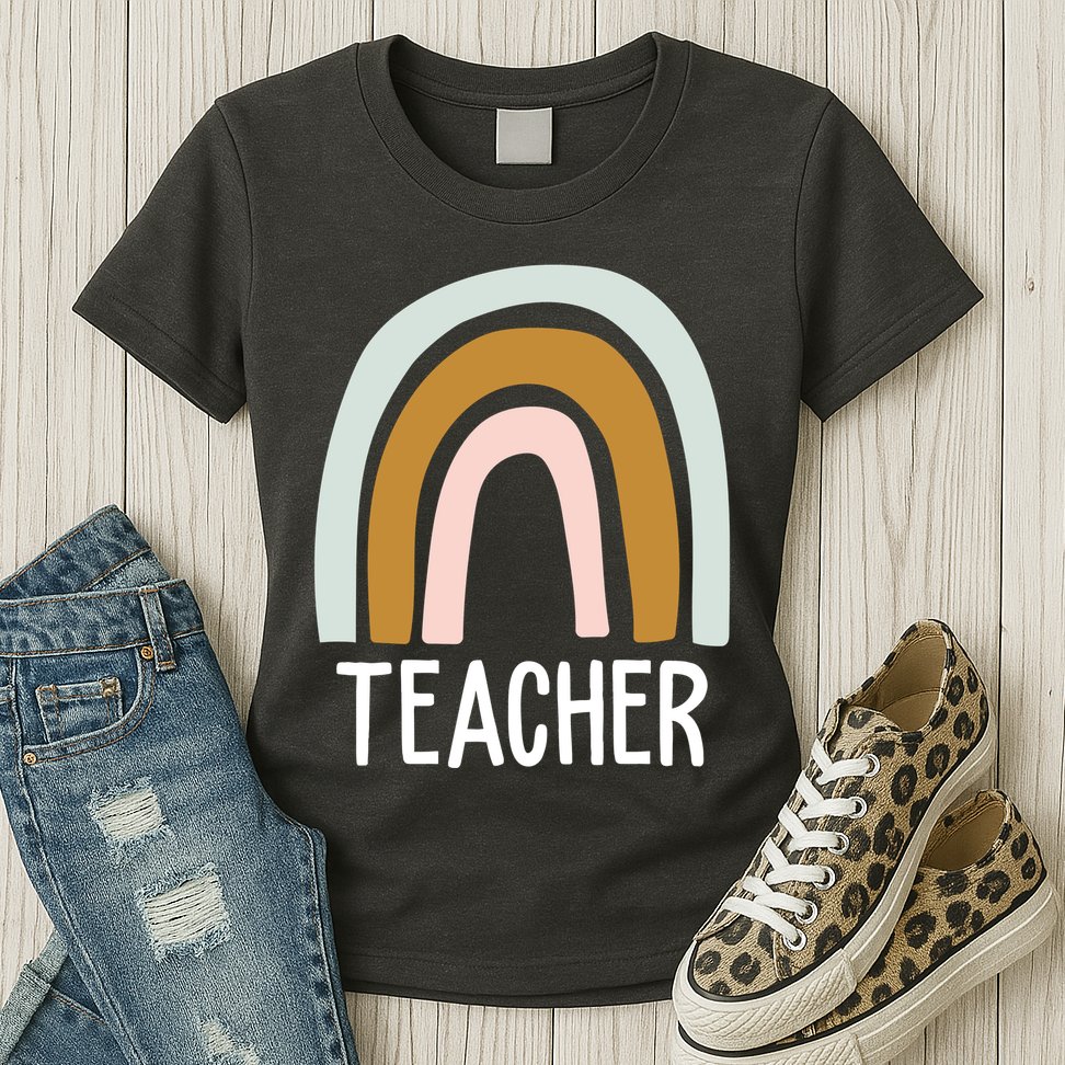 Teacher Rainbow Back To School Womens T-Shirt
