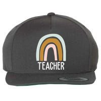 Teacher Rainbow Back To School Wool Snapback Cap
