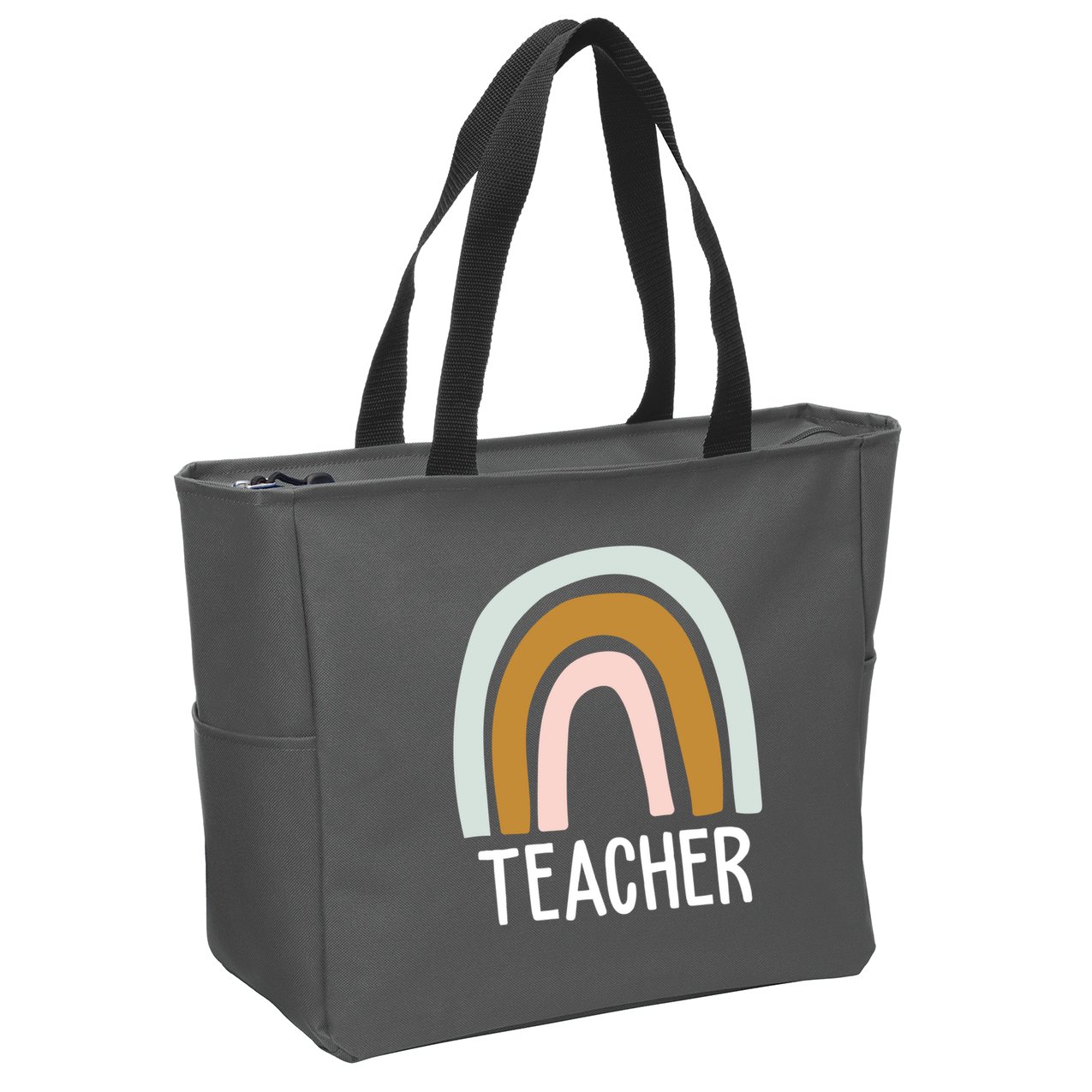 Teacher Rainbow Back To School Zip Tote Bag