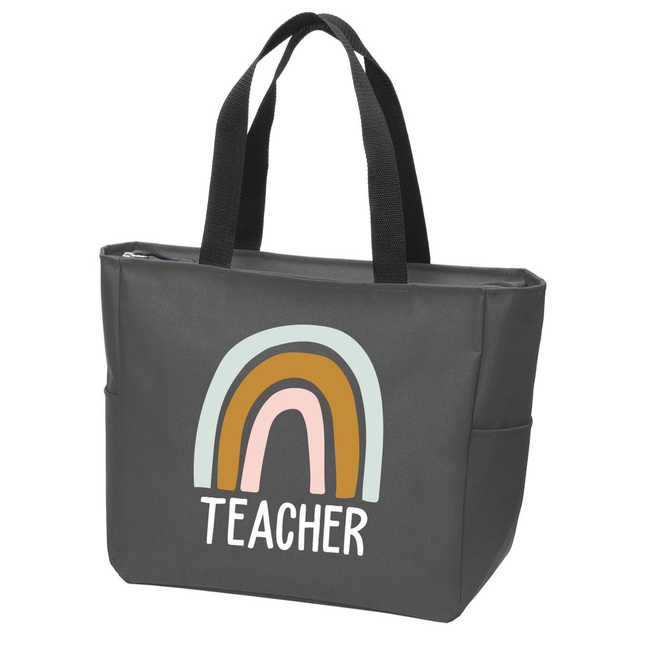 Teacher Rainbow Back To School Zip Tote Bag