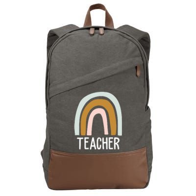 Teacher Rainbow Back To School Cotton Canvas Backpack