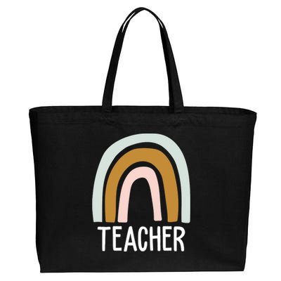 Teacher Rainbow Back To School Cotton Canvas Jumbo Tote