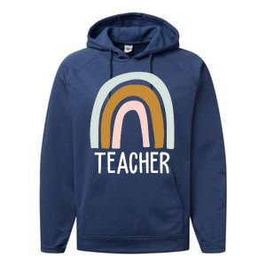 Teacher Rainbow Back To School Performance Fleece Hoodie