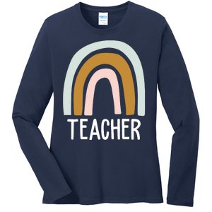 Teacher Rainbow Back To School Ladies Long Sleeve Shirt