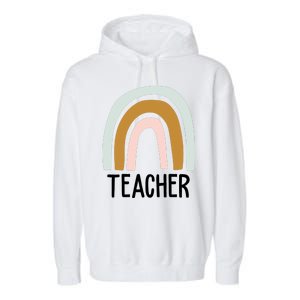 Teacher Rainbow Back To School Garment-Dyed Fleece Hoodie