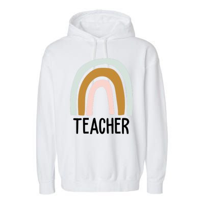 Teacher Rainbow Back To School Garment-Dyed Fleece Hoodie