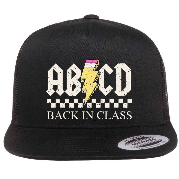 Teachers Rock Back To School ABCD Back In Class Flat Bill Trucker Hat
