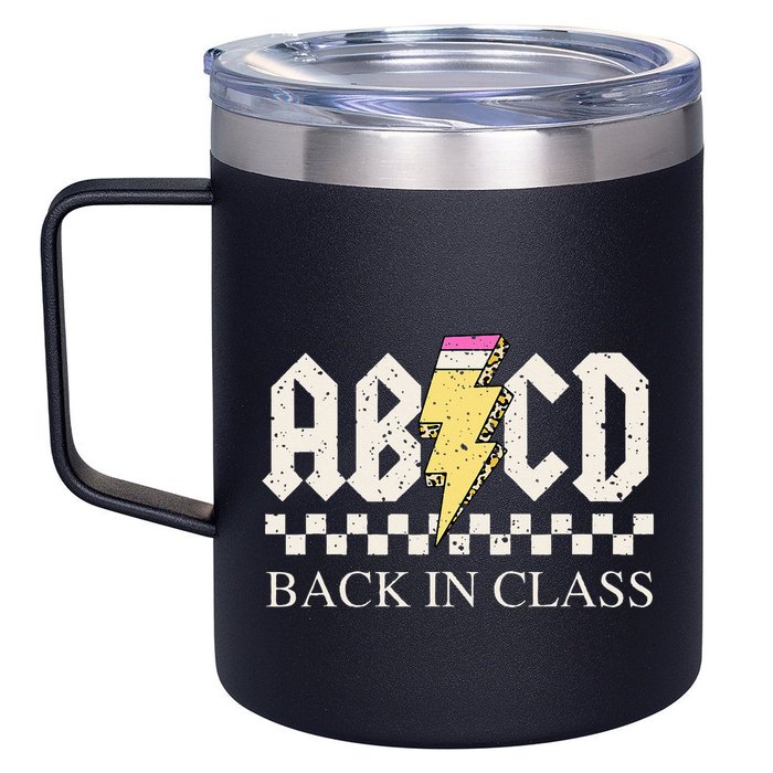 Teachers Rock Back To School ABCD Back In Class 12oz Stainless Steel Coffee Mug
