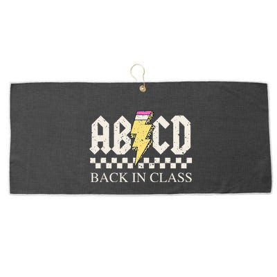 Teachers Rock Back To School ABCD Back In Class Large Microfiber Waffle Golf Towel