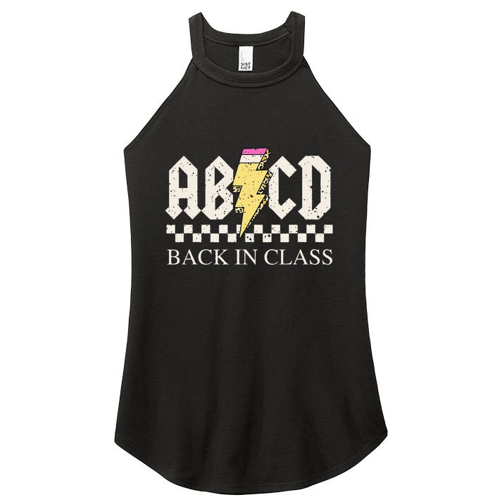 Teachers Rock Back To School ABCD Back In Class Women's Perfect Tri Rocker Tank