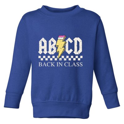 Teachers Rock Back To School ABCD Back In Class Toddler Sweatshirt