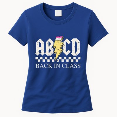 Teachers Rock Back To School ABCD Back In Class Womens T-Shirt