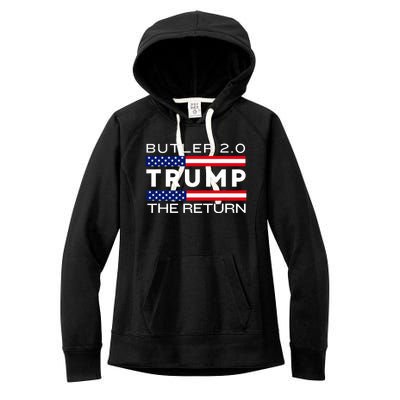 Trump Returns Butler Rally Fight Trump Elon Butler Rally 2.0 Women's Fleece Hoodie