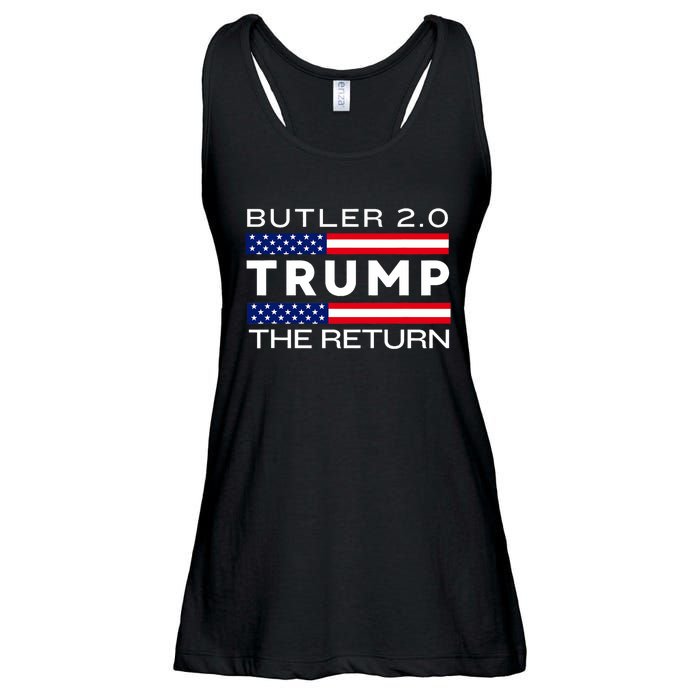 Trump Returns Butler Rally Fight Trump Elon Butler Rally 2.0 Ladies Essential Flowy Tank