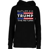 Trump Returns Butler Rally Fight Trump Elon Butler Rally 2.0 Womens Funnel Neck Pullover Hood