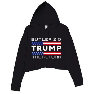 Trump Returns Butler Rally Fight Trump Elon Butler Rally 2.0 Crop Fleece Hoodie