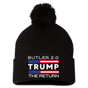 Trump Returns Butler Rally Fight Trump Elon Butler Rally 2.0 Pom Pom 12in Knit Beanie