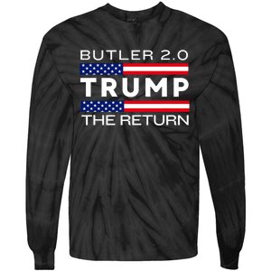 Trump Returns Butler Rally Fight Trump Elon Butler Rally 2.0 Tie-Dye Long Sleeve Shirt