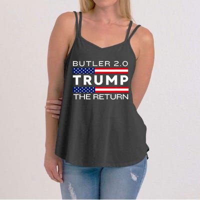 Trump Returns Butler Rally Fight Trump Elon Butler Rally 2.0 Women's Strappy Tank