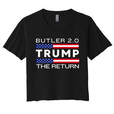 Trump Returns Butler Rally Fight Trump Elon Butler Rally 2.0 Women's Crop Top Tee