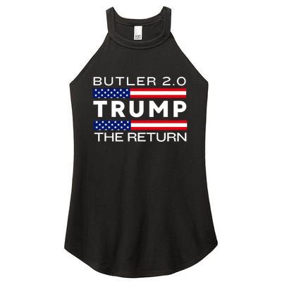 Trump Returns Butler Rally Fight Trump Elon Butler Rally 2.0 Women's Perfect Tri Rocker Tank