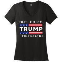 Trump Returns Butler Rally Fight Trump Elon Butler Rally 2.0 Women's V-Neck T-Shirt