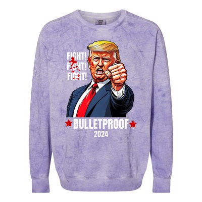 Trump Rally Butler Pa Trump 2024 Shot Bulletproof Bloody Ear Bleeding Butler Colorblast Crewneck Sweatshirt