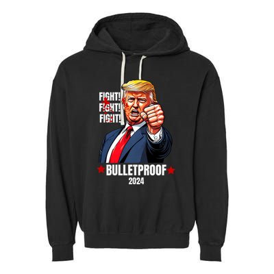 Trump Rally Butler Pa Trump 2024 Shot Bulletproof Bloody Ear Bleeding Butler Garment-Dyed Fleece Hoodie