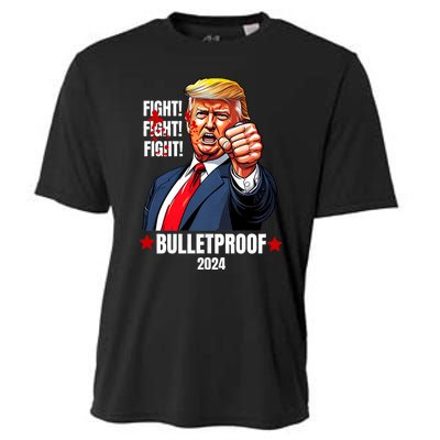 Trump Rally Butler Pa Trump 2024 Shot Bulletproof Bloody Ear Bleeding Butler Cooling Performance Crew T-Shirt