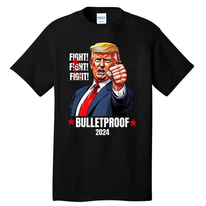 Trump Rally Butler Pa Trump 2024 Shot Bulletproof Bloody Ear Bleeding Butler Tall T-Shirt