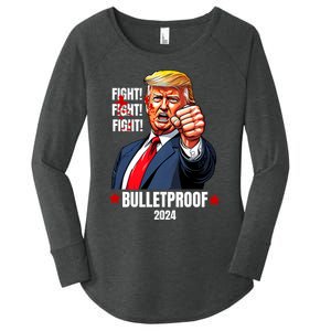 Trump Rally Butler Pa Trump 2024 Shot Bulletproof Bloody Ear Bleeding Butler Women's Perfect Tri Tunic Long Sleeve Shirt