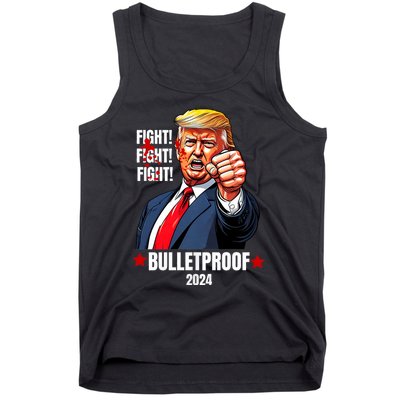 Trump Rally Butler Pa Trump 2024 Shot Bulletproof Bloody Ear Bleeding Butler Tank Top