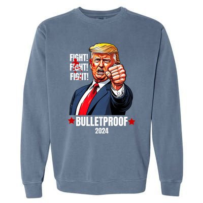 Trump Rally Butler Pa Trump 2024 Shot Bulletproof Bloody Ear Bleeding Butler Garment-Dyed Sweatshirt