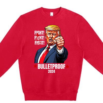 Trump Rally Butler Pa Trump 2024 Shot Bulletproof Bloody Ear Bleeding Butler Premium Crewneck Sweatshirt