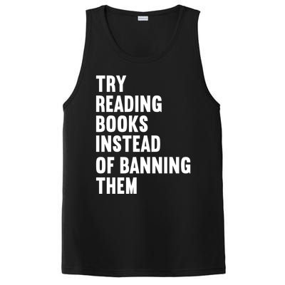 Try Reading Books Instead Of Banning Them Books Lover PosiCharge Competitor Tank