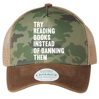 Try Reading Books Instead Of Banning Them Books Lover Legacy Tie Dye Trucker Hat