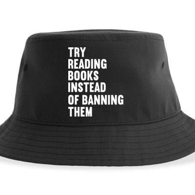 Try Reading Books Instead Of Banning Them Books Lover Sustainable Bucket Hat