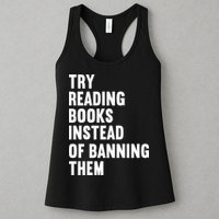 Try Reading Books Instead Of Banning Them Books Lover Womens Tank Top
