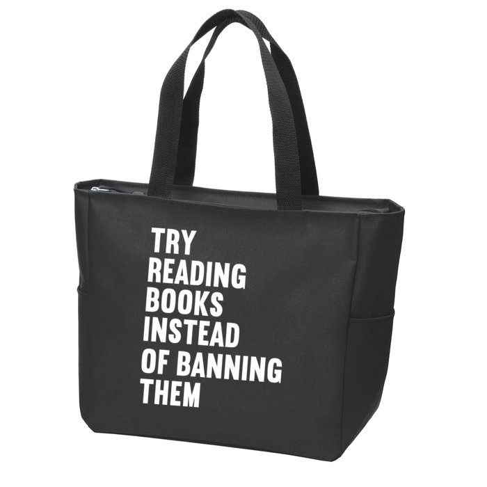 Try Reading Books Instead Of Banning Them Books Lover Zip Tote Bag