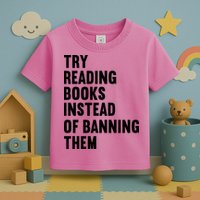 Try Reading Books Instead Of Banning Them Books Lover Toddler T-Shirt