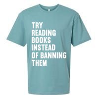 Try Reading Books Instead Of Banning Them Books Lover Sueded Cloud Jersey T-Shirt