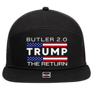 Trump Returns Butler Rally Fight Trump Elon Butler Rally 2.0 7 Panel Mesh Trucker Snapback Hat