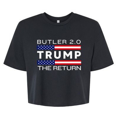 Trump Returns Butler Rally Fight Trump Elon Butler Rally 2.0 Bella+Canvas Jersey Crop Tee