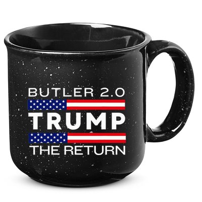 Trump Returns Butler Rally Fight Trump Elon Butler Rally 2.0 15oz Campfire Ceramic Mug