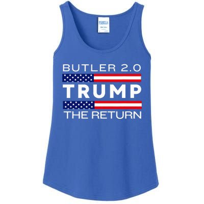 Trump Returns Butler Rally Fight Trump Elon Butler Rally 2.0 Ladies Essential Tank