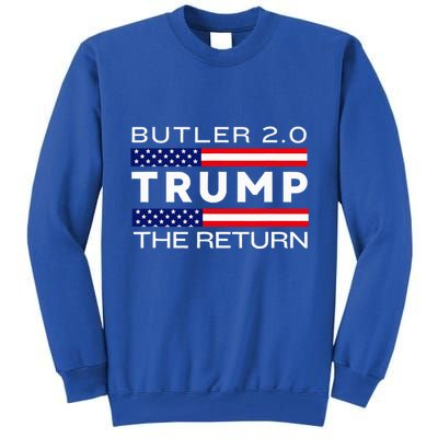 Trump Returns Butler Rally Fight Trump Elon Butler Rally 2.0 Tall Sweatshirt