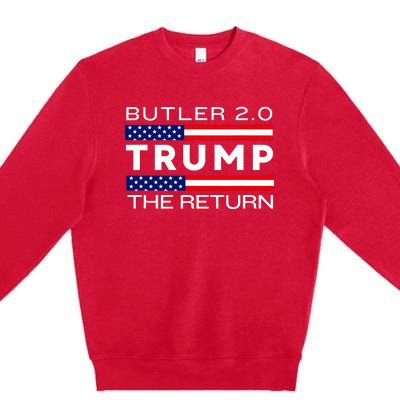 Trump Returns Butler Rally Fight Trump Elon Butler Rally 2.0 Premium Crewneck Sweatshirt